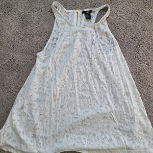 H&M sheer zip back tank cover up size M